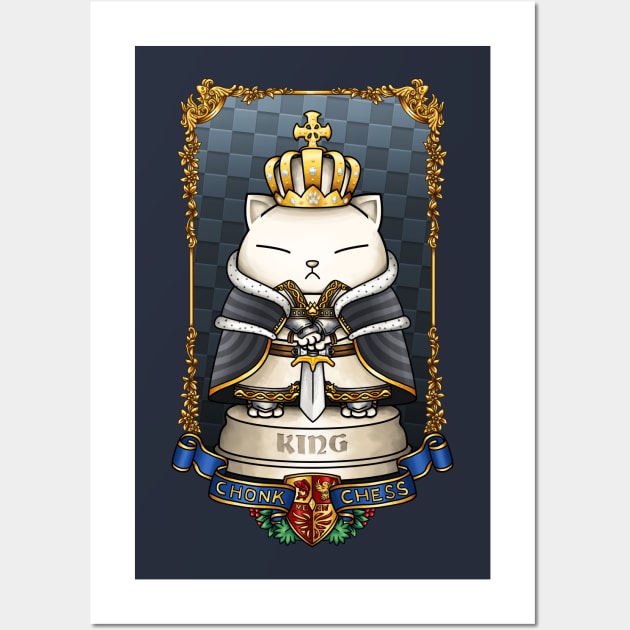 Medieval Chess Cat King Wall Art by Takeda_Art